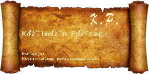 Kálmán Péter névjegykártya