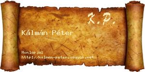 Kálmán Péter névjegykártya